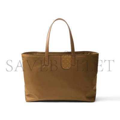 PRADA RE-EDITION 1978 LARGE RE-NYLON AND SAFFIANO LEATHER TOTE BAG 1BG527 01 (43*31*15cm)
